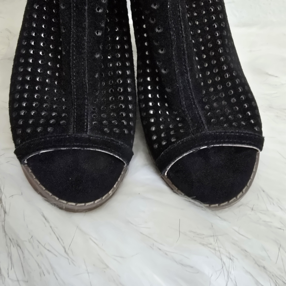 Lucky Brand Larise Bootie Open Toe Women's 7 Black - Picture 3 of 7